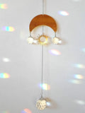 Moon & Sun Crystal Ball Suncatcher, Golden & Transparent, 3 Balls