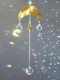 Moon & Sun Crystal Ball Suncatcher, Golden & Transparent, 3 Balls