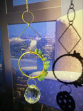 Aventurine Gemstone Suncatcher Rainbow Maker Geometric Crystal Circle Diamond