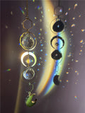 Aventurine Moon Suncatcher | Good Luck Rainbow Maker