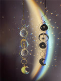 Aventurine Moon Suncatcher | Good Luck Rainbow Maker