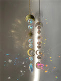 Sun Moon Hanging Suncatcher Crystal Water Drop Moon Decor Home Car