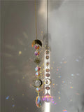 Sun Moon Hanging Suncatcher Crystal Water Drop Moon Decor Home Car
