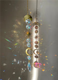 Sun Moon Hanging Suncatcher Crystal Water Drop Moon Decor Home Car