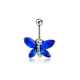 Sunflower Belly Button Rings Zircon Cross Star Moon Piercing Jewelry