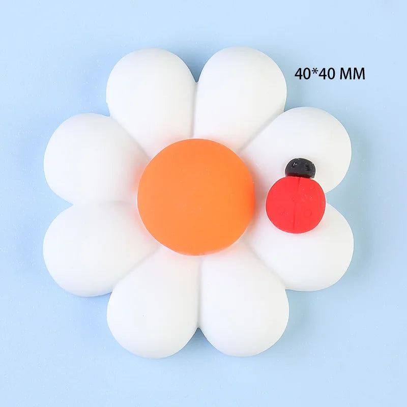 50mm Resin Flower Cabochons 20pcs Flatback Embellishments for Crafts