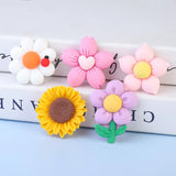 50mm Resin Flower Cabochons 20pcs Flatback Embellishments for Crafts