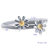 Sunflower Bracelet Stainless Steel Friendship Charm Bracelet