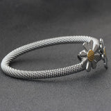 Sunflower Bracelet Stainless Steel Friendship Charm Bracelet
