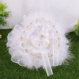 Sunflower Flower Ring Pillow Lace Silk Heart Shaped Ring Box Decor