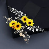 Sunflower Wedding Hair Clip Fairy Floral Headband Tiara