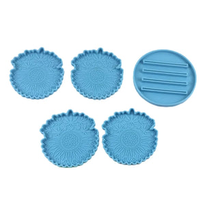 Sunflower Maple Leaf Coaster Epoxy Resin Mold Cup Mat Holder Silicone Mould DIY