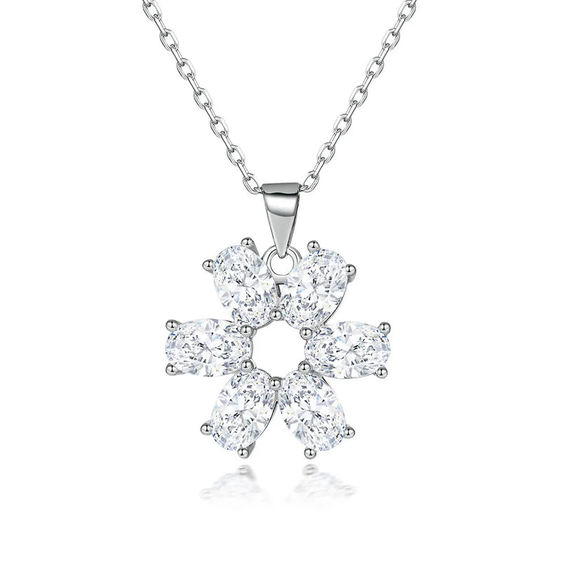 Sunflower Necklace Female S925 Silver Clavicle Chain Zircon