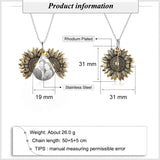 Personalized Sunflower Locket Necklace with Engraving