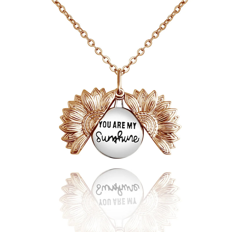 Sunflower Pendant Necklace Personalized Stainless Steel Jewelry