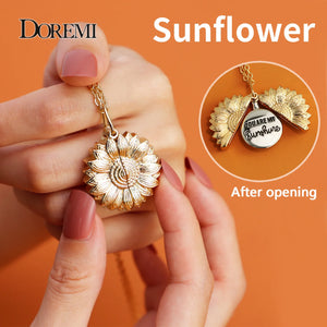 Sunflower Pendant Necklace Personalized Stainless Steel Jewelry