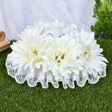 Sunflower Pillow Cushion with Heart Ring Box & Lace Holder