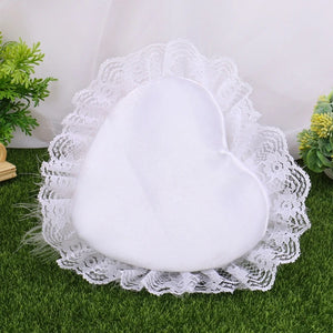 Sunflower Ring Cushion Heart Lace Box Pillow Wedding Ceremony Gift