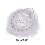 Sunflower Ring Cushion Heart Lace Box Pillow Wedding Ceremony Gift
