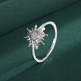 Sunflower Diamond Couple Ring For Women Girl
