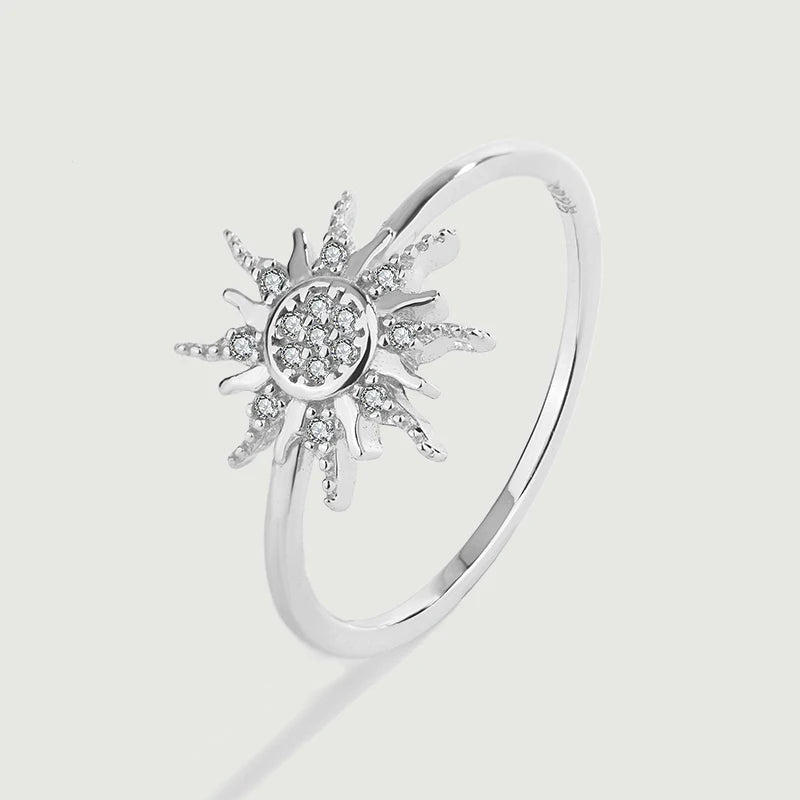 Sunflower Diamond Couple Ring For Women Girl