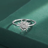 Sunflower Diamond Couple Ring For Women Girl