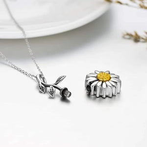 Sunflower Urn Necklace Ashes Keepsake Cremation Pendant