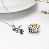 Sunflower Urn Necklace Ashes Keepsake Cremation Pendant