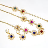 Boho Sunflower Crystal Jewelry Set for Women