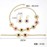 Boho Sunflower Crystal Jewelry Set for Women
