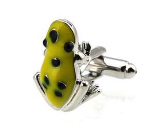 Sunnylink 3D Frog Yellow Cufflinks for Shirt