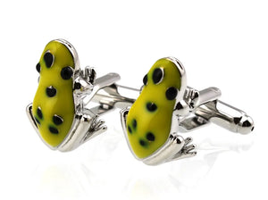 Sunnylink 3D Frog Yellow Cufflinks for Shirt