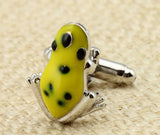 Sunnylink 3D Frog Yellow Cufflinks for Shirt