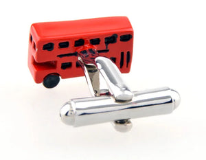 Sunnylink Men's Red Bus Cuff Links for Shirt