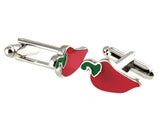 Sunnylink Men's Chillies Cuff Links Pink Green M3083 19mm