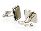 Sunnylink Men's Gray Enamel Cuff Links M4148