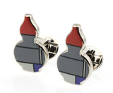Sunnylink Men's Gray Cucurbit Cufflinks Nickel Enamel Shirt M4149