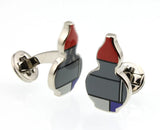 Sunnylink Men's Gray Cucurbit Cufflinks Nickel Enamel Shirt M4149