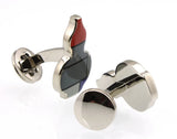 Sunnylink Men's Gray Cucurbit Cufflinks Nickel Enamel Shirt M4149