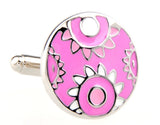 Sunnylink Men's Round Pink Cuff Links for Shirt J1284