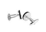 Sunnylink Silver Round Cufflinks for Shirt