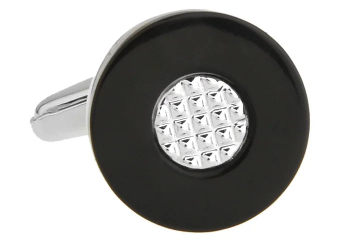 Sunnylink Silver Round Cufflinks for Shirt