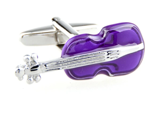 Sunnylink Violin Purple Musical Instruments Cuff Links J1229