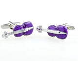 Sunnylink Violin Purple Musical Instruments Cuff Links J1229