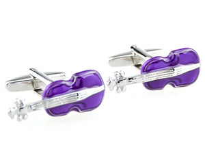 Sunnylink Violin Purple Musical Instruments Cuff Links J1229
