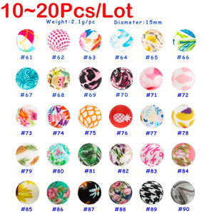 15MM Leopard Printed Silicone Beads Round Baby Food Nursing