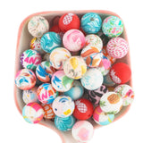 15MM Leopard Printed Silicone Beads Round Baby Food Nursing