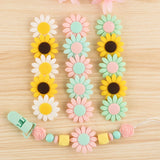 10 Pcs Sunflower Silicone Beads Charms DIY Bracelet Pacifier Chain Pendant