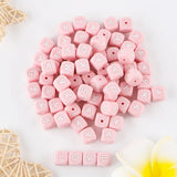 100/200Pcs Pink Silicone Letter Beads 12MM for Bracelets DIY Jewelry