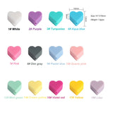 100pcs Baby Silicone Beads Mini Love Heart Food Teether DIY Pacifier Chain